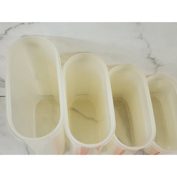 Tupperware Storage Container Set w/ Red Lid 2 Cups to 12 1/4 Cups USA x5 - Picture 15 of 16